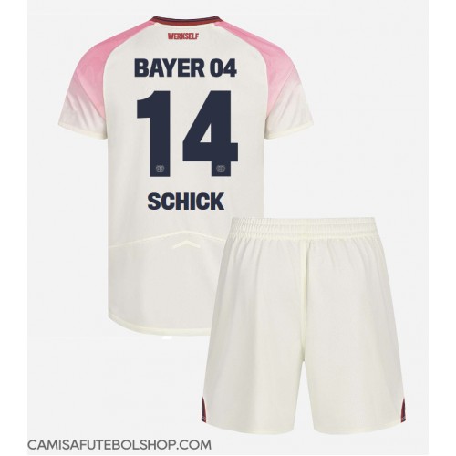 Camisa de time de futebol Bayer Leverkusen Patrik Schick #14 Replicas 2º Equipamento Infantil 2025-26 Manga Curta (+ Calças curtas)